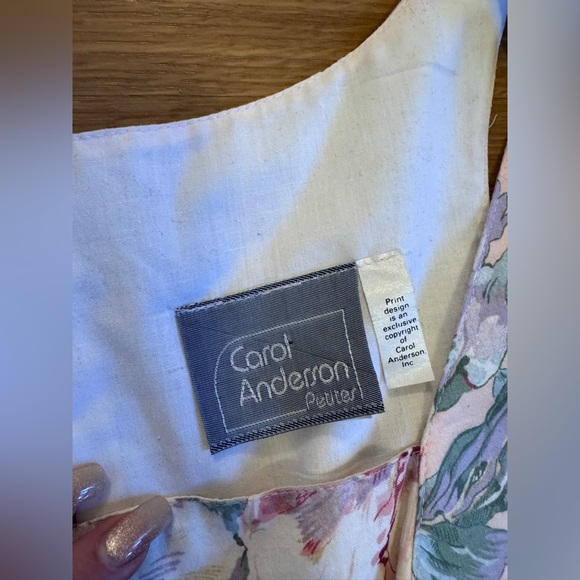 90s Vintage Carol Anderson Floral Tea Dress Sz Sm - Picture 3 of 7